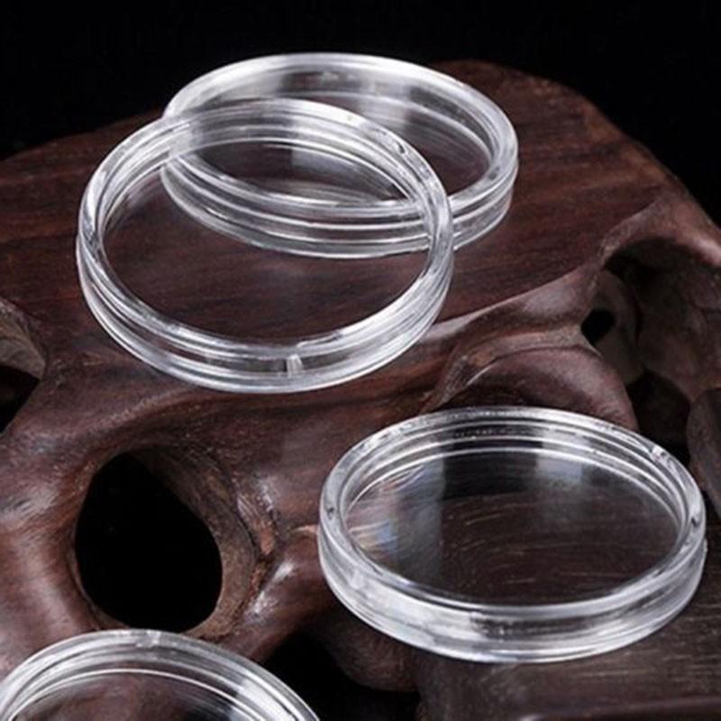 Coin Capsule Protection Supplies Containers Plastic Holders Clear Round