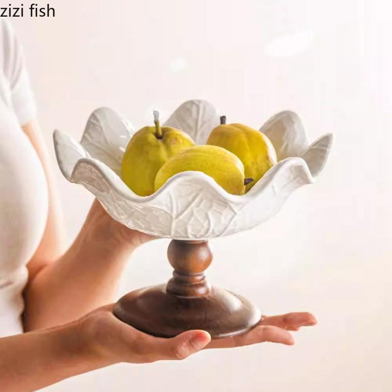 High Footed Cake Tray Dim Sum Dish Dessert Plate Cake Stand Display Stand Pastry Plate Fruit Bowl Snack Bowl Bread Plates
