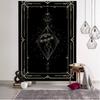 Witchcraft Tarot Tapestry Wall Hanging Black Khaki Sun Moon Starry Universe Geometric Pattern Dormitory Home Decoration Curtains