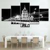 Modern Landscape Black and White Bridge 5 Piece Wallpapers Modern Modular Poster Art Canvas Painting for Living Room Home Decor