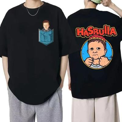 Classic Team Hasbulla Cotton T-Shirt Fighting Hasbulla Graphic T-shirt Hip Hop Men Tee Shirt Tops Women Manga T Shirt Streetwear