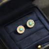 French Temperament 925 Silver Needle Daisy Earrings Women's Ins High-end Sense Four-color Small Flower Optimization Stone Stud Earrings and Earrings a