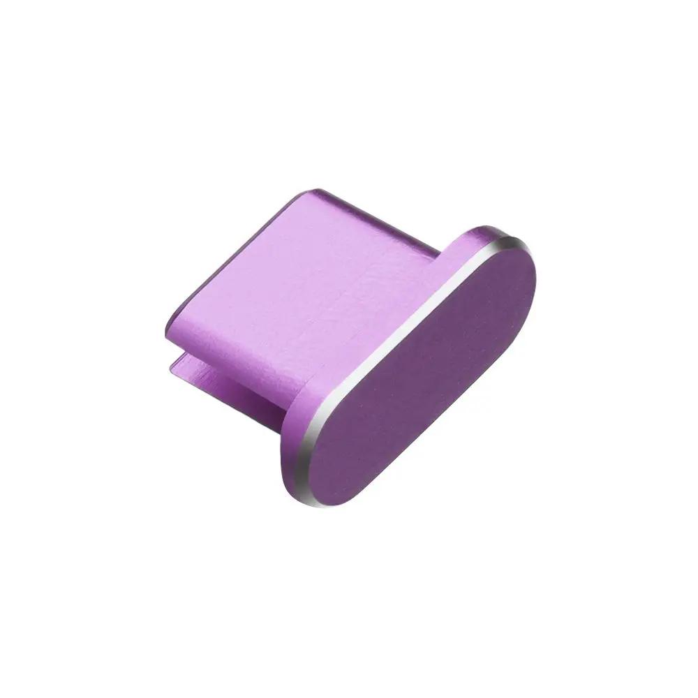 

Anti Dust Plug Charger Port Block Metal Stopper Cover For Samsung Galaxy S21 S20 Huawei P40 Xiaomi 11/10 Type-C фиолетовый