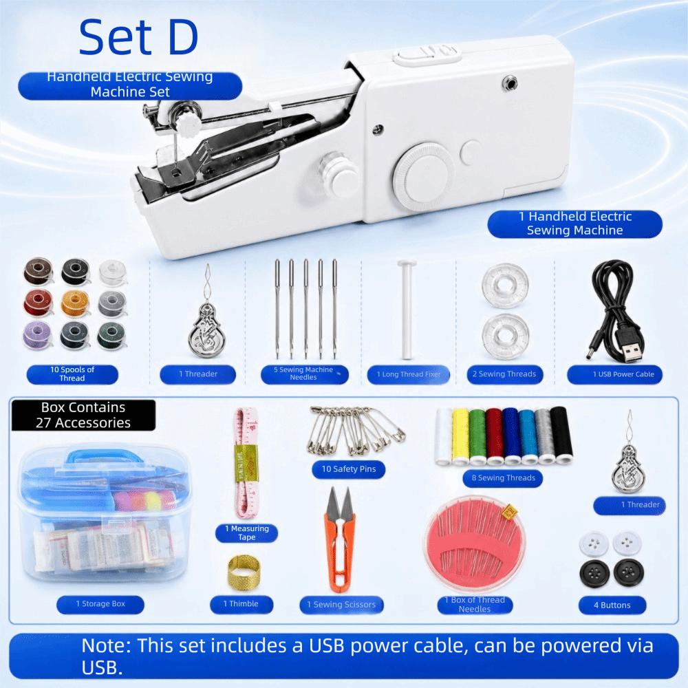 Multifunctional Mini Electric Tailor Set Compact Portable Sewing Machine Travel Use
