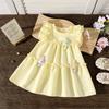 Spring Pink Ruffle Princess Dress For Baby Girls 1-3 Years Old Sweet Long Sleeve Party Gown Toddler Clothing