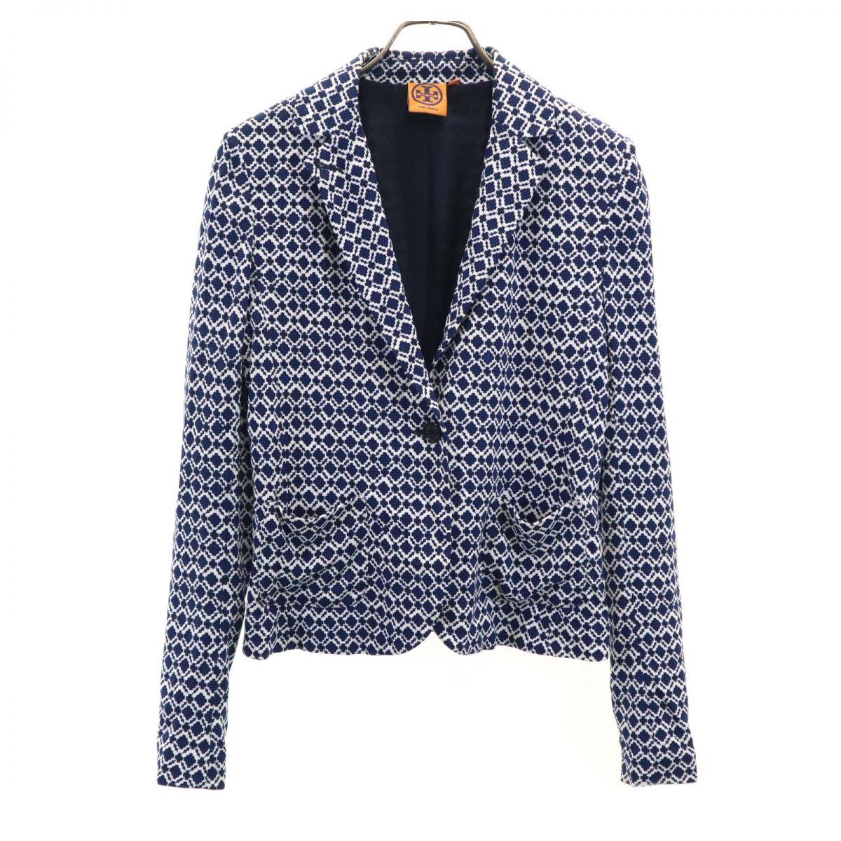 

Tory Burch Long sleeve tailored jacket S White x blue Women Used