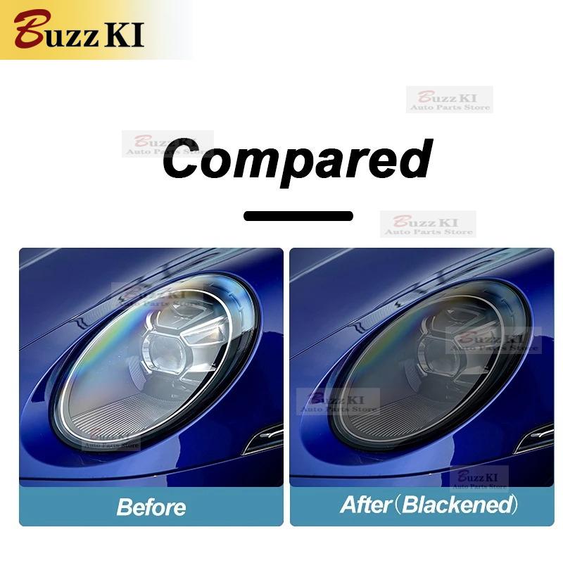 For Porsche 911 992 2 Pcs Car Headlight Protective Film Smoked Black Tint Wrap Transparent TPU Repair Sticker