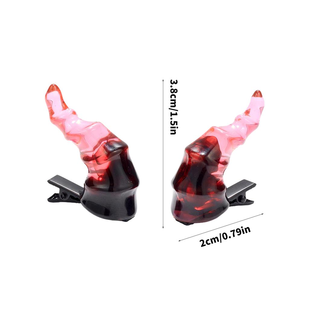 1 Pair Devil Horn Hair Clip For Halloween Cosplay Event Comfortable Resin Hair Decoration For Halloween Props