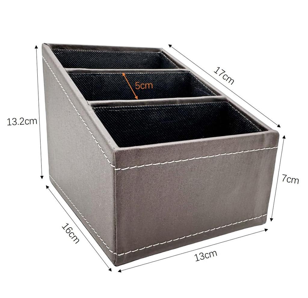 Ansimple Storage Box, Storage Case, Desktop Storage Rack for Stationery, Remote Controls, Smartphones, and Small Items, Organizer Box with PU
