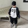 Boys Autumn Korean Fashion Denim Harem Pants Casual Cuffed Sweatpants With Pockets