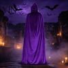 Unisex Hooded Cloak for Halloween Adults Cloak, Velvet Vampire Wizard Cape, Renaissance Masquerade Party Outfit Prop Medieval Costume Witch