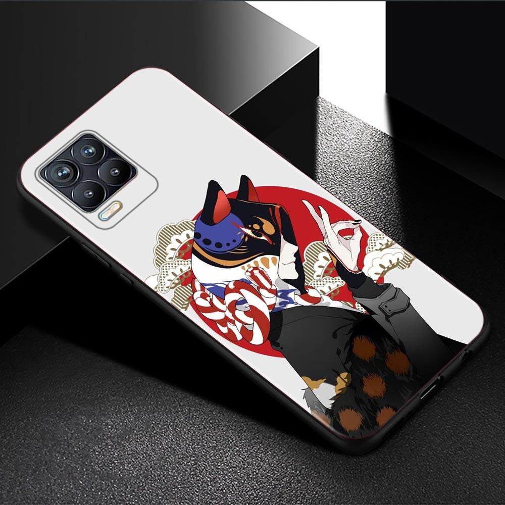 Handyhülle für Oppo Realme GT 8 7 6 5 Pro C3 C11 C21 C21Y C20A XT X7 X50 Pro Ultra Silikon Capa Schwarze Schale Anime Fox Mask