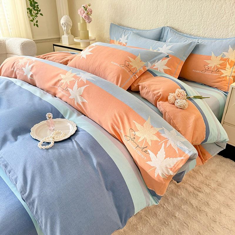 Fresh Style Cotton Bedding Set - 1.2m 1.5m 1.8m 2.0m Soft Breathable Bed Linens