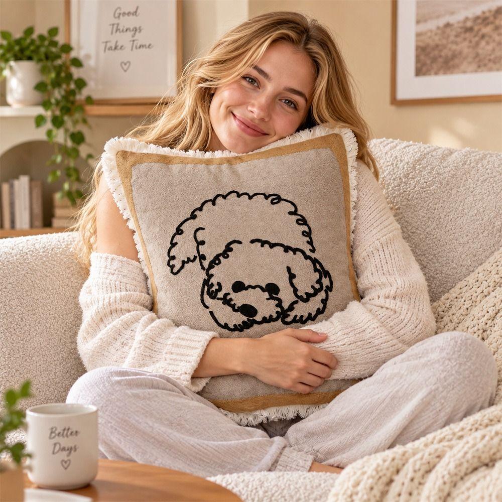 Nordic Style Animal Pillow Cover Washable Sofa Cushion Pillow For Bedroom