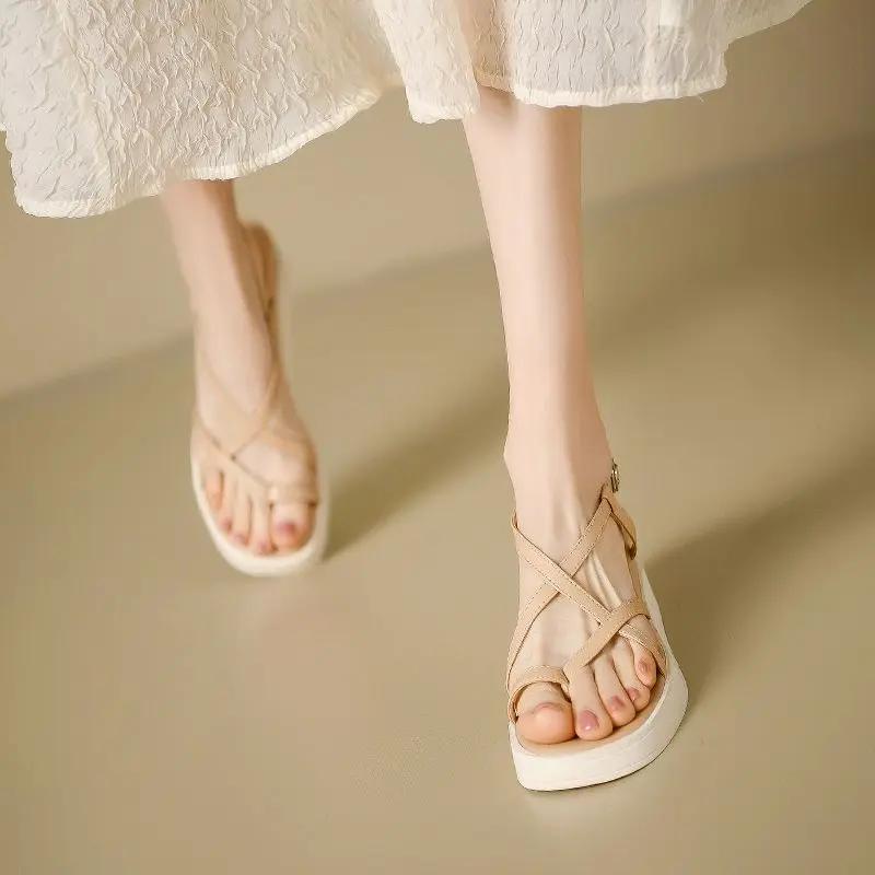 Fashion Summer Wedges Heel Outdoor Ladies Shoes Comfort 2025 Trend Luxury Anti Slip Hot New Breathable Fashion Original Women's Sandals