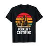 Retro Forklift Certified Operator Lifting Truck T Shirt Black Vintage Streetwear Slightly Casual Soft Versatile Unisex