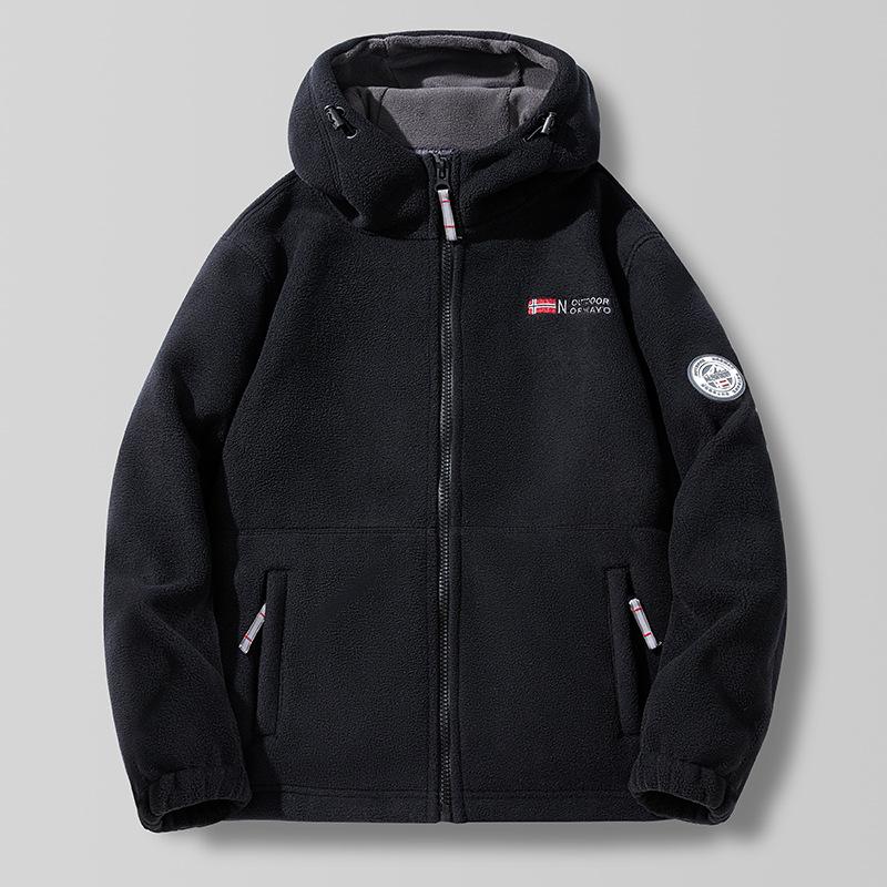 New Winter Plus Size Men's Fleece Hooded Fleece Jacket