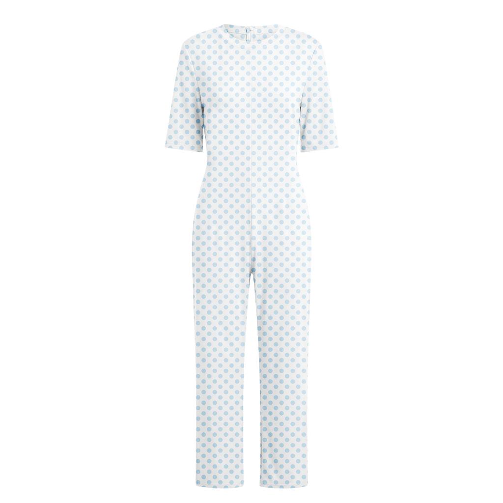 Damen Pflege-Jumpsuit für ältere Menschen mit Blumenprint, Kurzarm, Reißverschluss hinten, Loungewear-Stil, Anti-Strip, Anpassungsfähiger Strampler