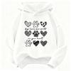 Cute Dog Paw with Love Heart Graphic Hoodie Kids Children's Sweatshirt Hoody for Boys Girls Kawaii Casual Hoodies