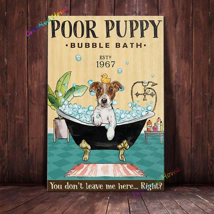 Jack Russell Terrier & Co. Bade Seife Blechschild Kaffee Metallschild Vintage Bar Zuhause Badezimmer Wanddeko Lustiges Schild 12x8 Zoll