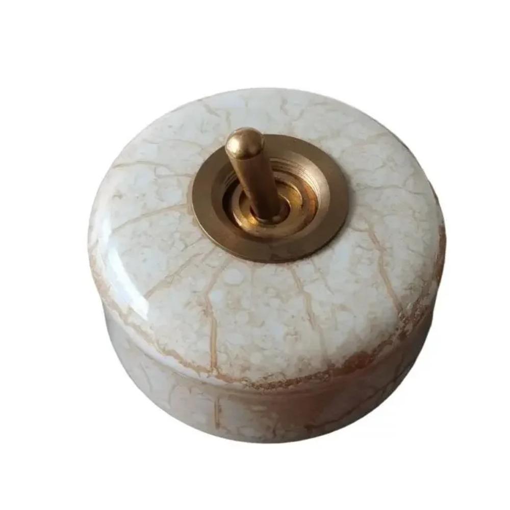 Metal Lever Toggle Light Switch Round Retro Wall Switch Vintage Toggle Switch For Home