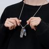 Takahashi Style Feather Pendant Necklace Set - European/American Hip Hop, Long Sweater Chain, Four-Piece Accessories
