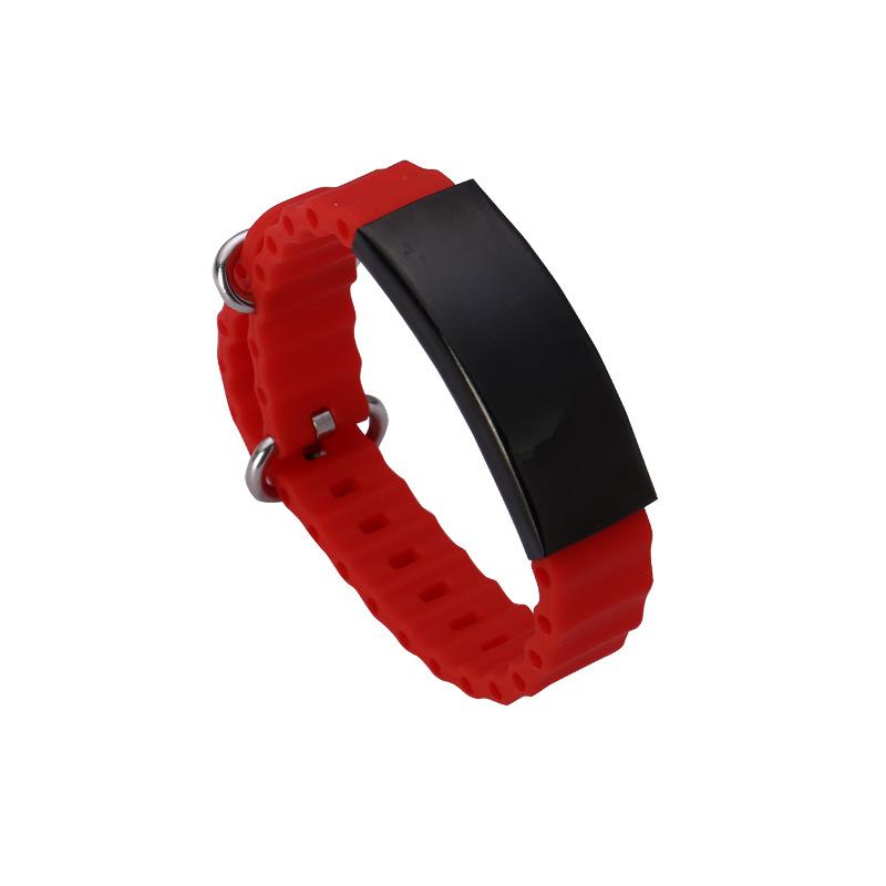Engrave Logo Custom Name Bracelet Smooth Silicone Stainless Steel For Men Personality Jewelry