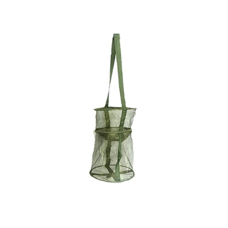 25cm-45cm Foldable Fishing Net Holder Net Fish Trap Fishing Basket Mesh for Keep Crayfish Minnows Baits Storage Cage