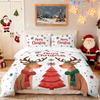 3pcs Merry Christmas Cute Reindeer Print Coreless Bedding Set Multi Size Bedroom Bedding Holiday Decoration Soft Comfortable
