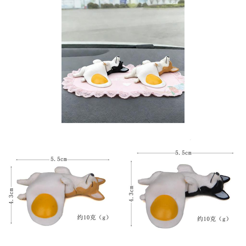 Kawaii Chicken Egg Quilt Corgi Car Decor Pvc Cute Animal Figurine For Auto Interior