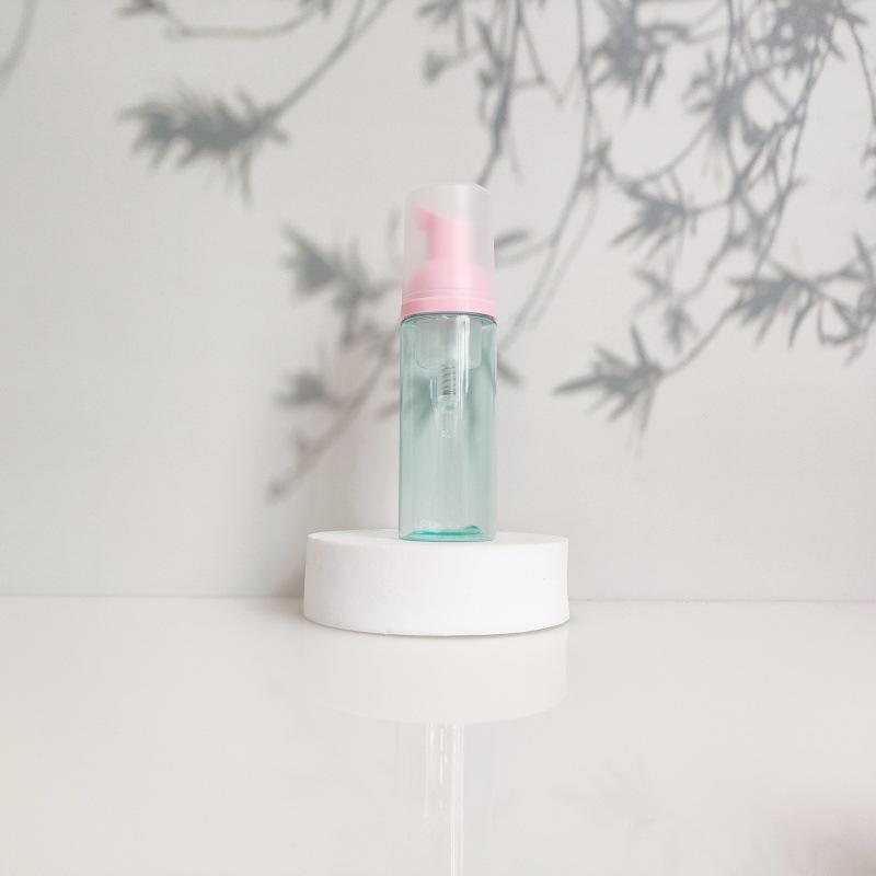 60ml Portable Transparent Green Facial Cleanser Foaming Bottle