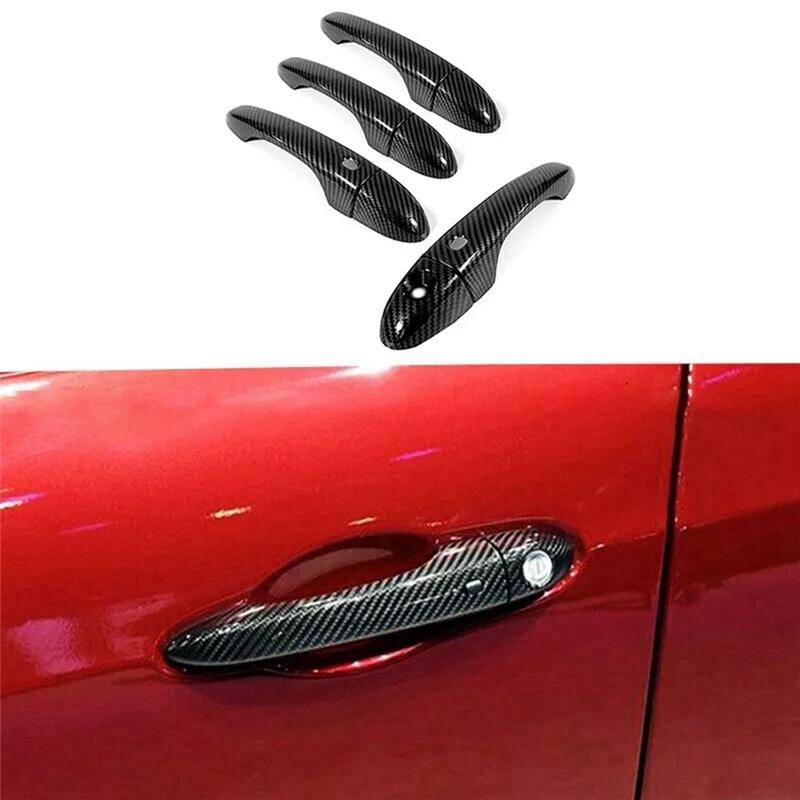 1 Set Copri Maniglia Porta in Fibra di Carbonio Finitura Per Maserati Ghibli Berlina Trofeo Maniglia Porta Intelligente-A87Q