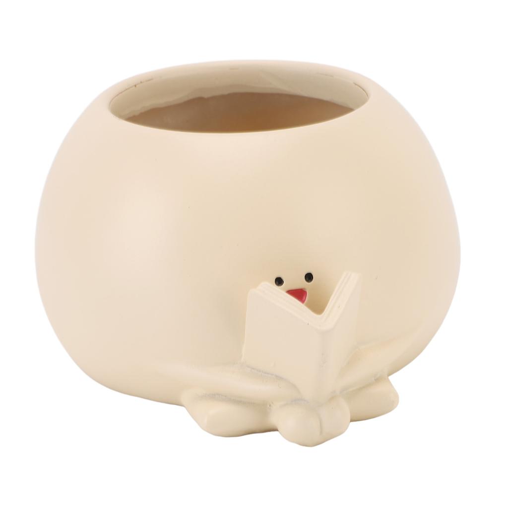 Flower Pot Smile Face Resin Cute Funny Succulent Planting Pot for Decoration Ornament