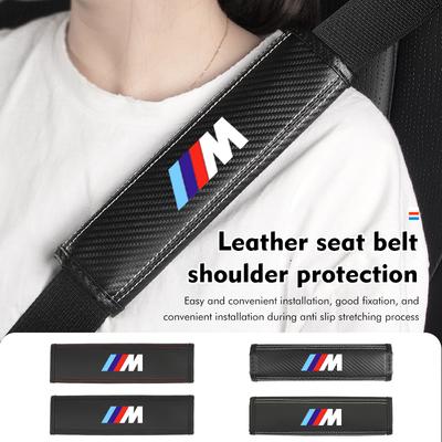 Leather Car Seat Belt Shoulder Protector Seat Belt Cover For E30 E34 E36 E39 E46 E52 E53 E60 E61 E62 E70 E71 E83