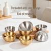 304 Stainless Steel Gold-Threaded Double-Layer Insulated Bowl for Kindergarten Soup and Rice, Korean Style