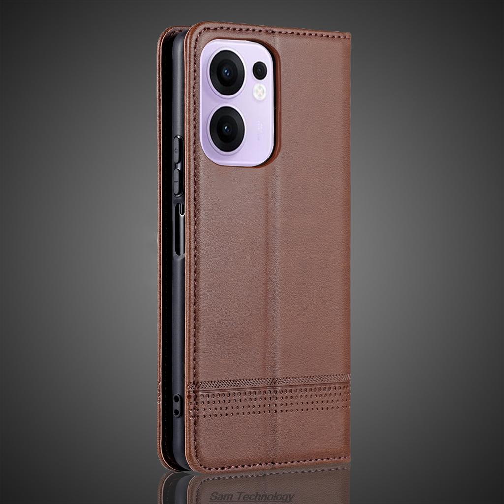 Magnetic Adsorption Leather Fitted Case for OPPO Reno13 F / Reno 13F /Reno13F 4G 5G Flip Cover Protective Case Capa Fundas Coque
