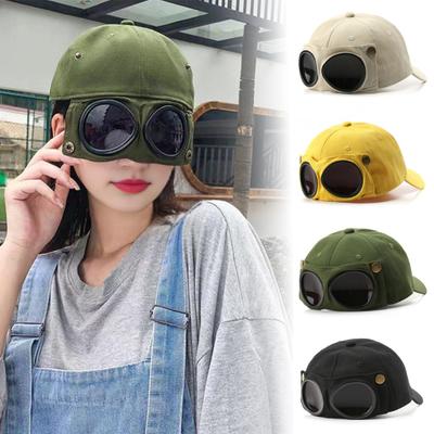 Sun Hat with Sunglasses Decor Breathable UV Proof Lightweight Baseball Hat Sunshade Headwear Versatile Daily Wear