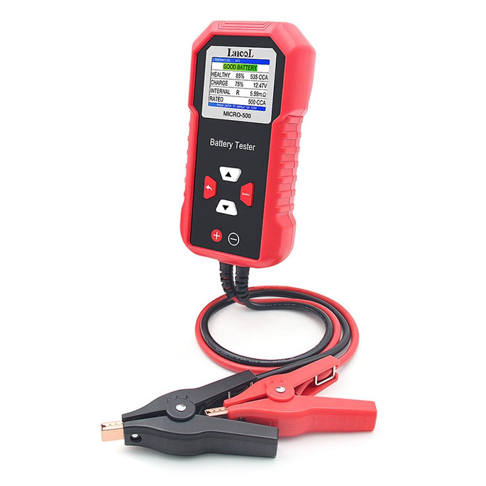 12V Car Battery Tester Lancol Micro 500 40-3000 CCA Lithium Battery Test Lead Acid Battery Analyzer LED Display