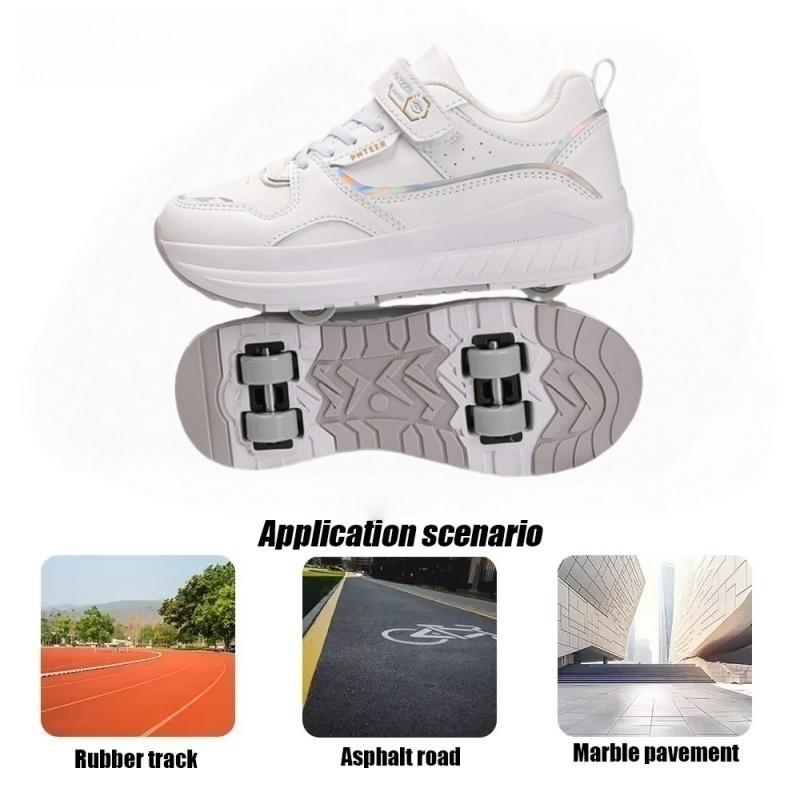 Kids 4-Wheel Roller Skates Shoes New Sneakers For Boy and Girls Outdoor sport Skating Skates Shoes With Wheels
