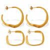 Women's European American New Style Instagram-Style Twisted Wave C-Shaped Hoop Earrings Stainless Steel 18K Gold-Plated