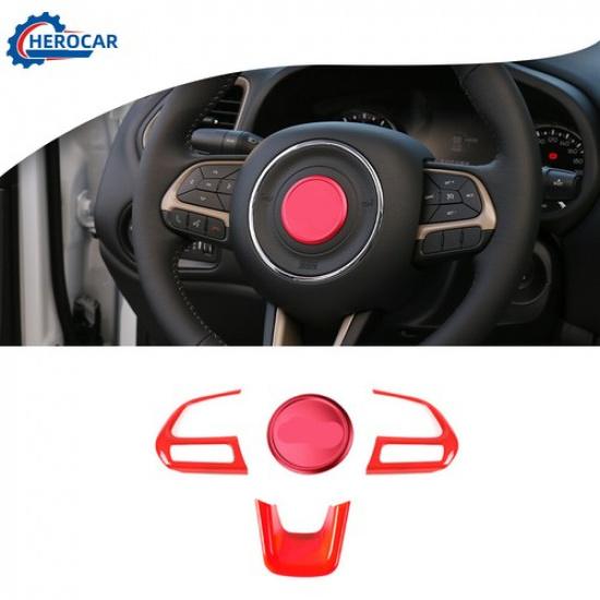 

4XSteering Wheel Decor Trim Cover for Jeep Renegade 2015+Interior Accessories