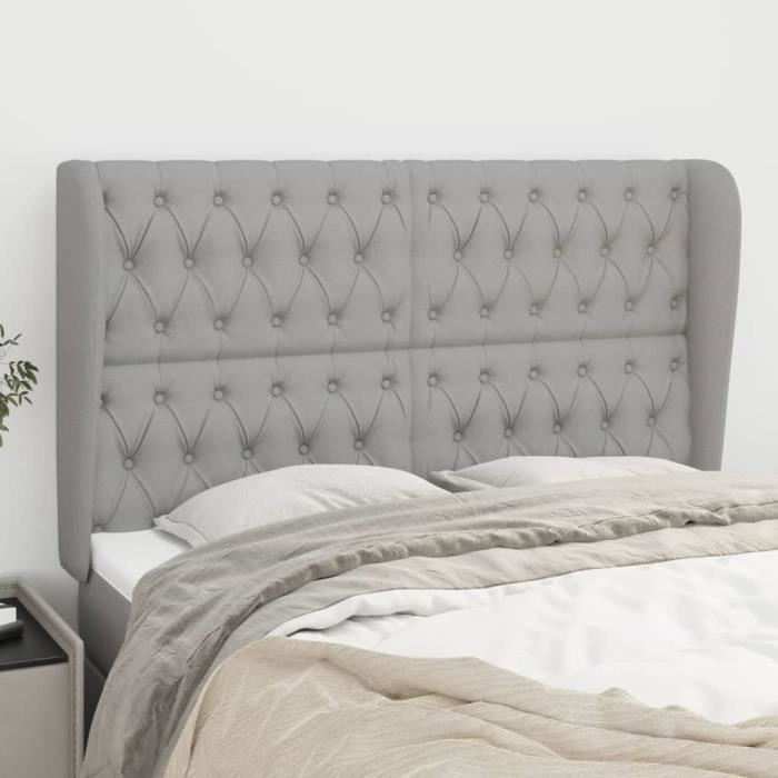 VidaXL Headboard with Ears Light Grey 147x23x118-128 Cm Fabric3118290