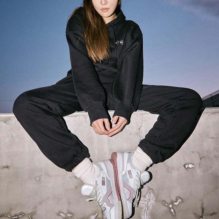 Li-Ning Vital Essential Pure Cotton Sports Solid Color Casual Long-Sleeve Hoodie Women Tops Black AWDSC92-5