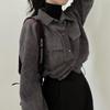 Krótkie kurtki damskie sztruksowe gładkie proste vintage koreańska moda zapinane na guziki ubrania luźne temperament nastolatki streetwear