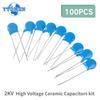 100PCS 2KV Capacitor Set High Voltage Ceramic Capacitors 102K-821K 10 Values 102K 221K 332K 472K 681K 152K 222K 471K 561K 821K