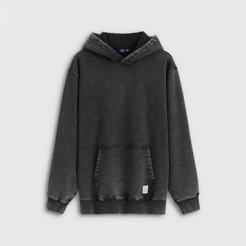 GAP Unisex Classic Logo Heavyweight Fleece Washed Loose Fit Hoodie