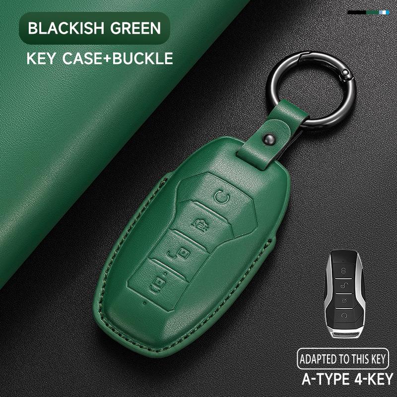 Leather Car Key Cover Case Protection Shell Keychain for BYD Tang EV600 Han EV Yuan ATTO 3 Song PLUS Pro MAX DMI Qin Dolphin