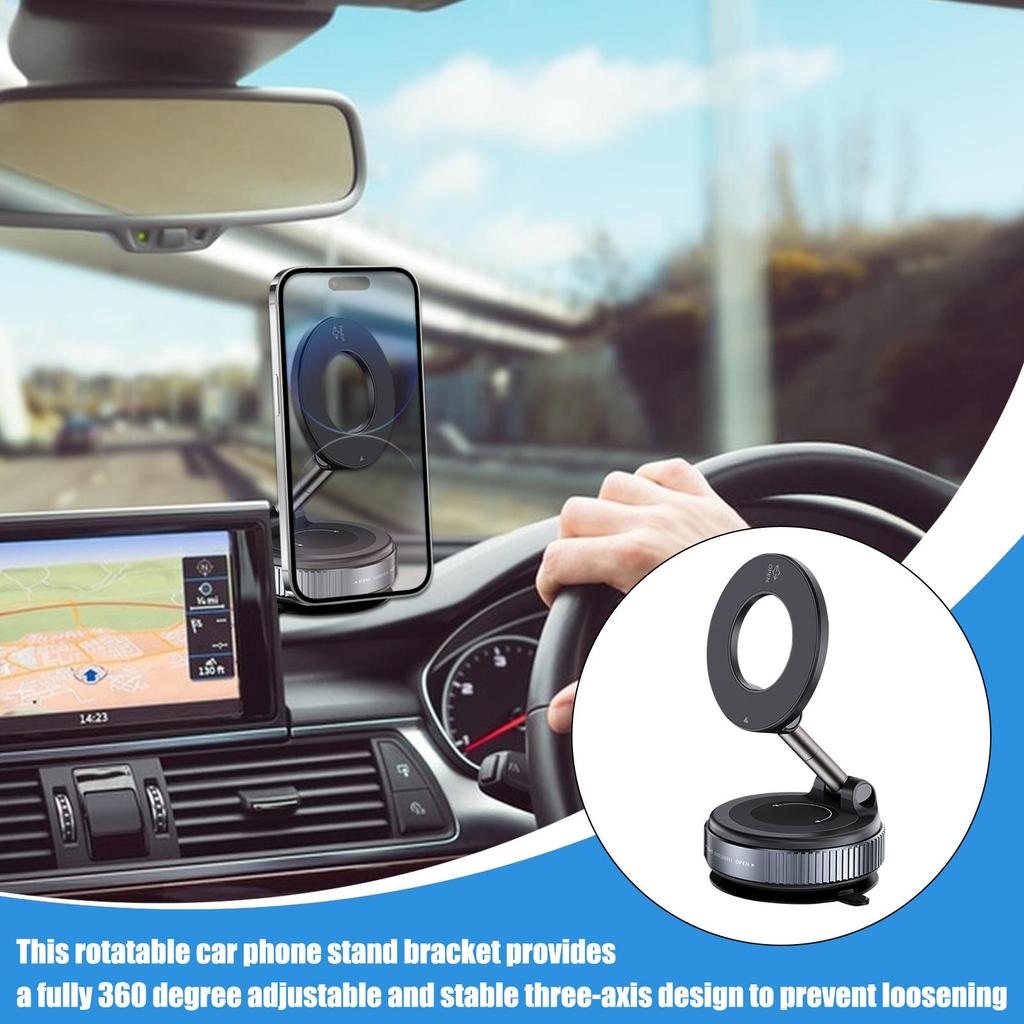 Car Mount Electric Vacuum Magnetic Holder Foldable Strong Suction Stand For Cell Phone For Phone Live Streaming