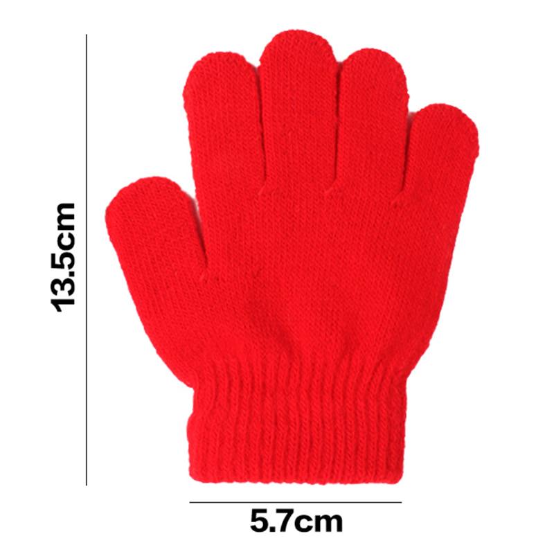 Winter Warm Baby Gloves Children Knitted Stretch Mittens Kids Solid Girls Gloves Full Finger Gloves