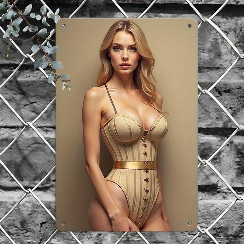 Retro Metal Sign Sexy Girl Wall Art Decor 20x30 cm